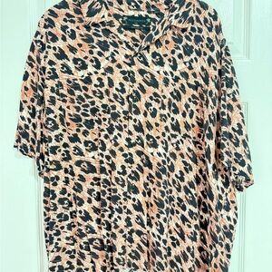 All Saints Abstract Black and Brown Shirt